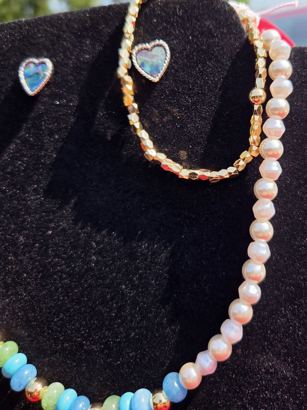 0Bodhi Necklace, Indigo Earrings, Hazy Necklace